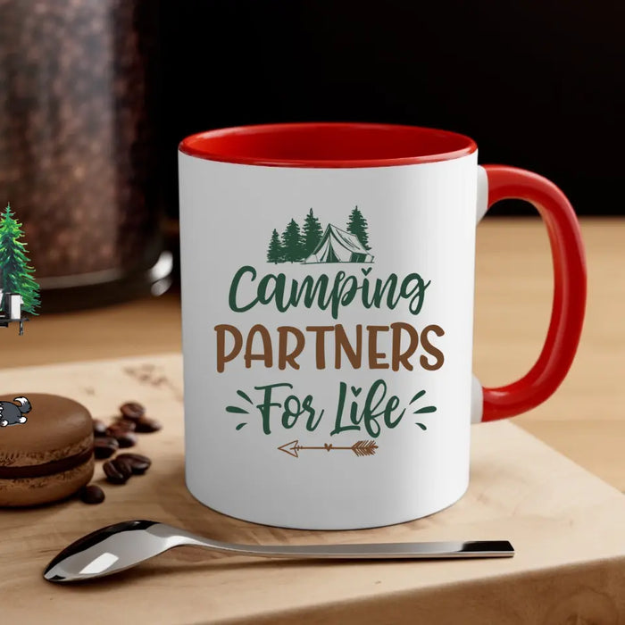 Up To 2 Dogs Camping Partners For Life - Personalized Mug For Couples, Camping, Valentine's Day