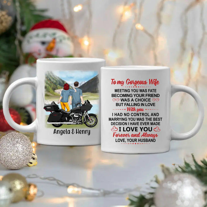 To My Wife Marrying You Was The Best Decision - Personalized Mug For Couples. For Her, Motorcycle Lovers