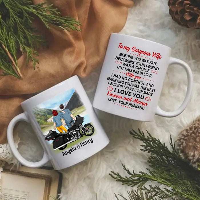 To My Wife Marrying You Was The Best Decision - Personalized Mug For Couples. For Her, Motorcycle Lovers