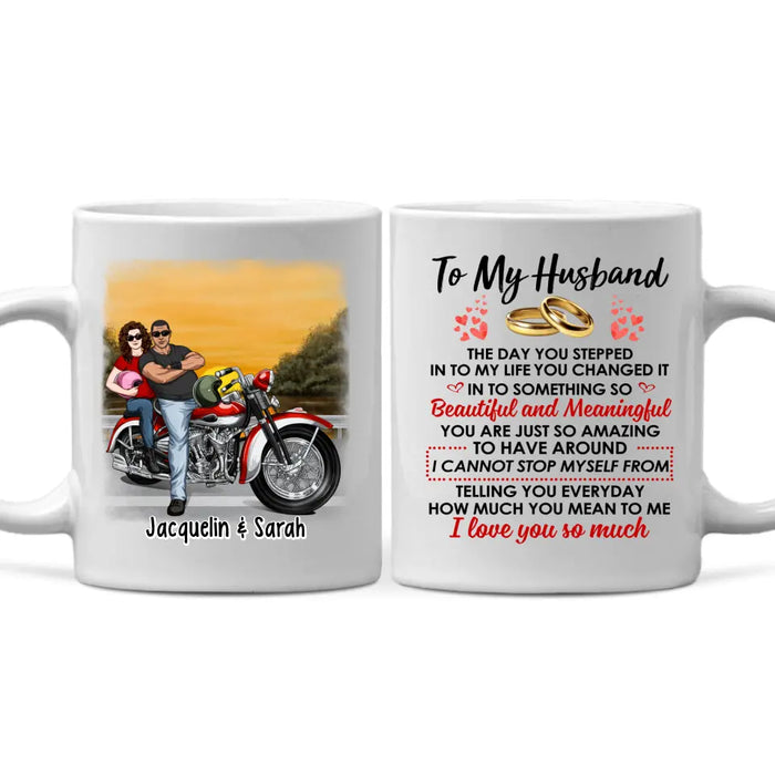 To My Husband - Personalized Gifts Custom Motorcycle Mug For Him For Couples For Him, Motorcycle Lovers