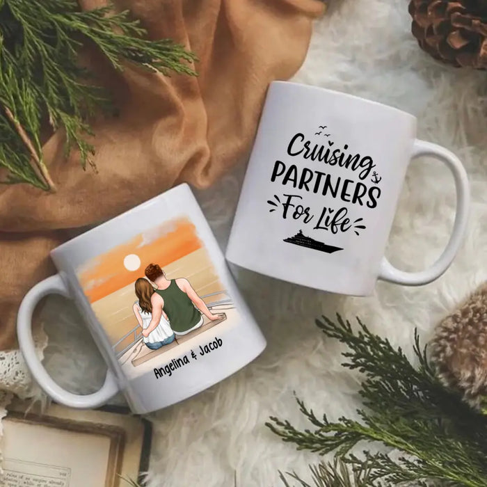 Cruising Partners For Life - Personalized Mug For Couples, For Her, For Him, Cruise Lovers