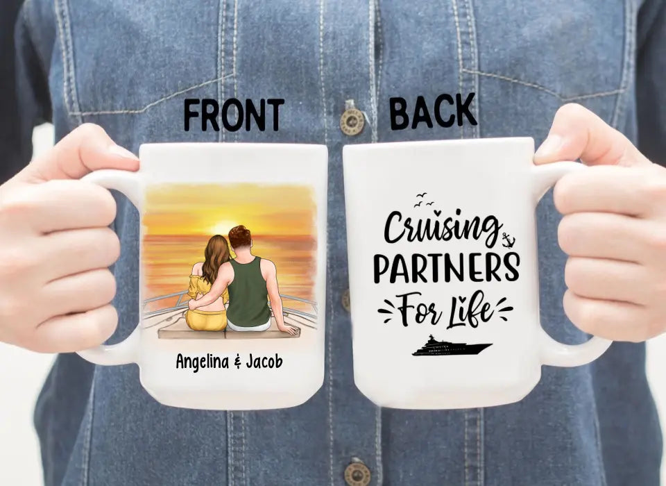 Cruising Partners For Life - Personalized Mug For Couples, For Her, For Him, Cruise Lovers