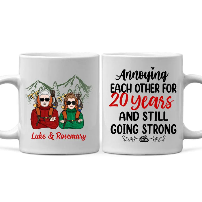 Older Couple Annoying Each Other For - Personalized Mug For Couples, Her, Him, Hiking, Anniversary