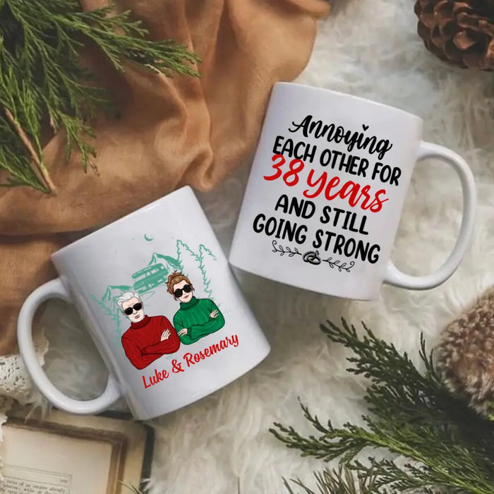 Older Couple Annoying Each Other For - Personalized Mug For Couples, Her, Him, Camping, Anniversary