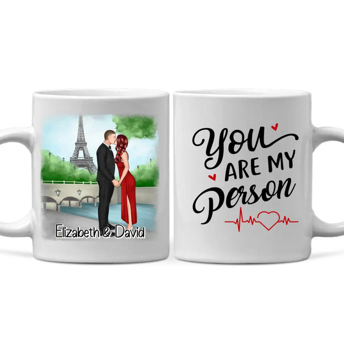 Eiffel Tower Beautiful Couple - Personalized Mug For Couples, Valentine's Day