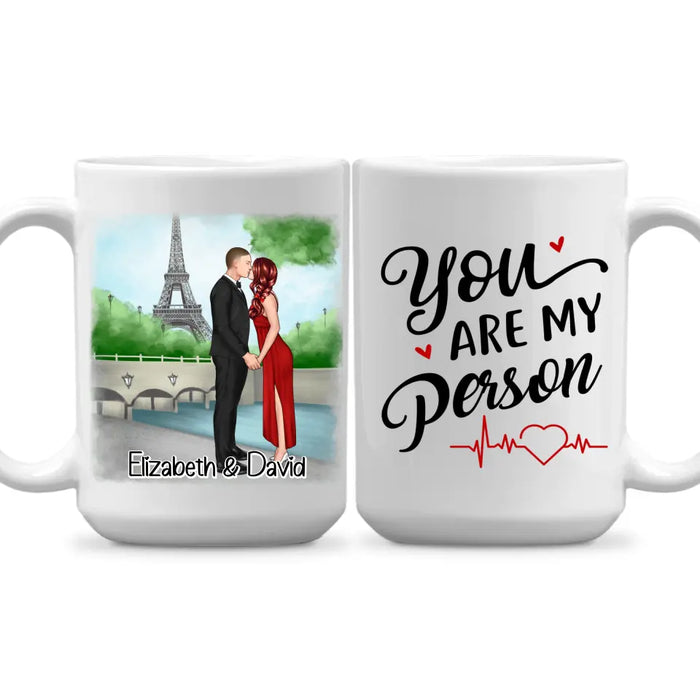 Eiffel Tower Beautiful Couple - Personalized Mug For Couples, Valentine's Day