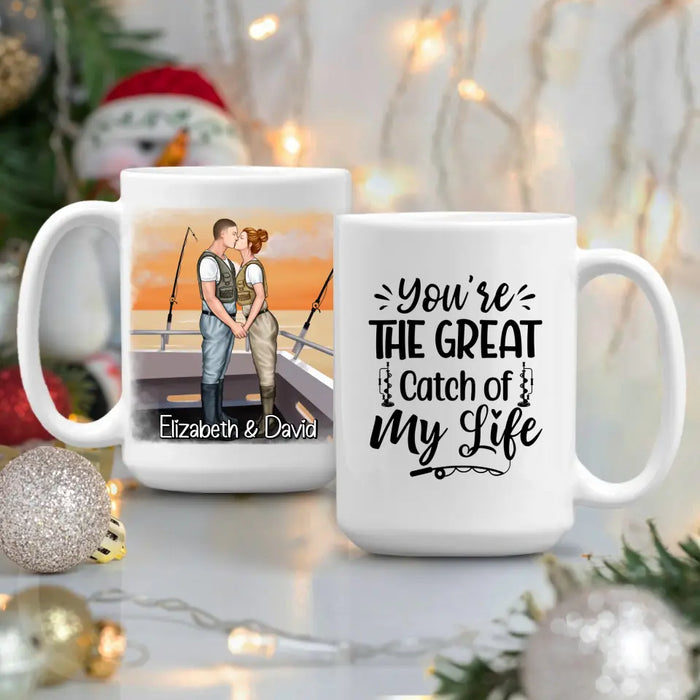 Fishing Partners For Life - Personalized Mug For Couples, Fishing