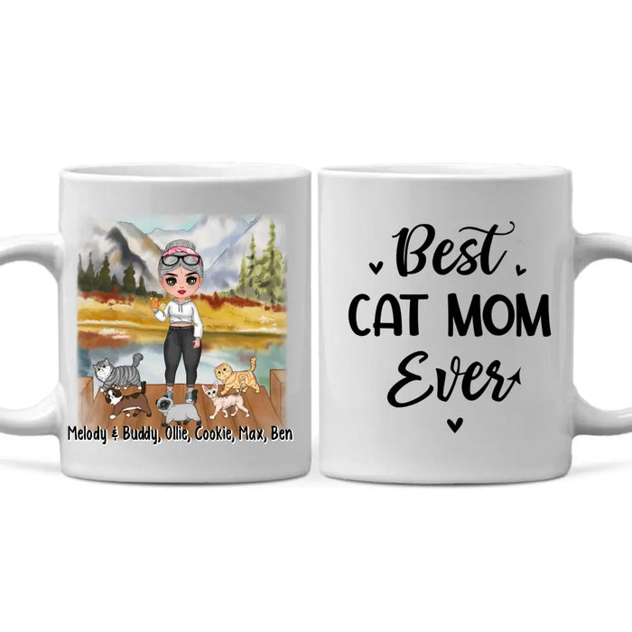 Best Cat Mom Ever - Personalized Mug For Cat Lovers, Chibi