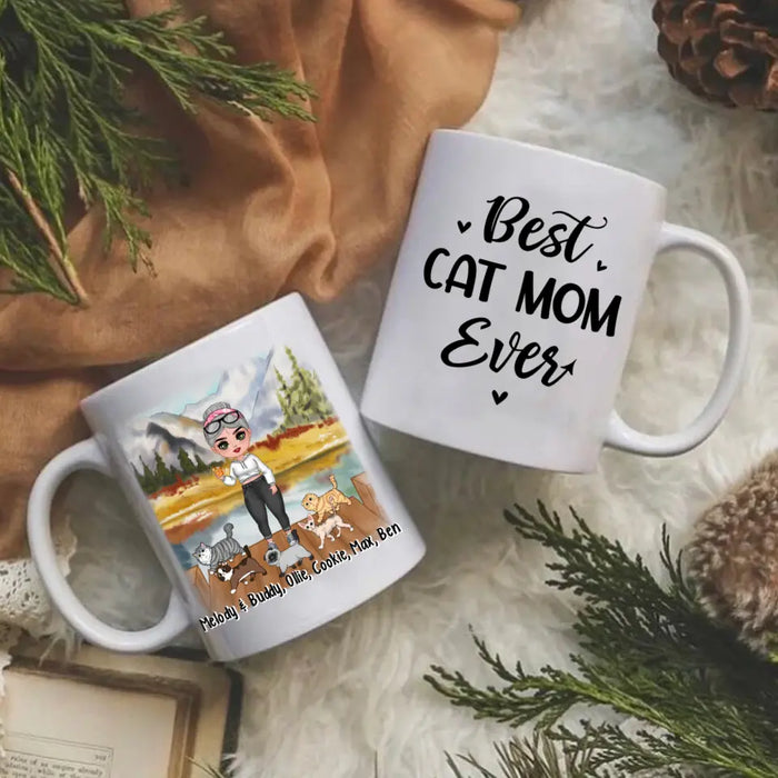 Best Cat Mom Ever - Personalized Mug For Cat Lovers, Chibi