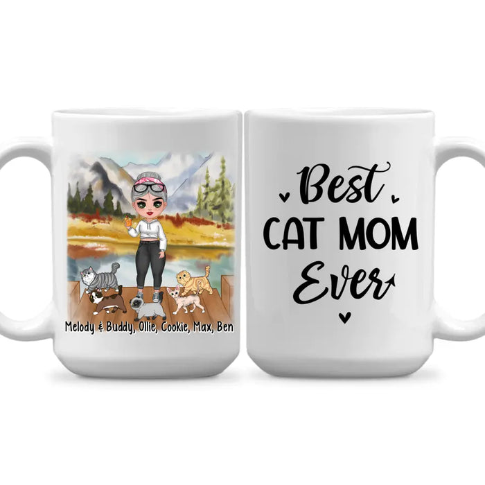 Best Cat Mom Ever - Personalized Mug For Cat Lovers, Chibi