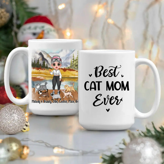 Best Cat Mom Ever - Personalized Mug For Cat Lovers, Chibi