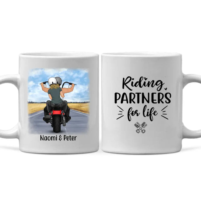 Couple & Friends On Motorcycle - Personalized Mug For Couples, Friends, Him, Her, Motorcycle Lovers