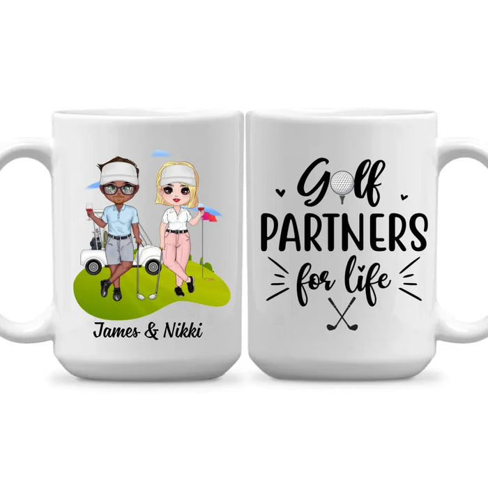 Golf Partners For Life - Personalized Mug For Couples, Him, Her, Friends, Golf