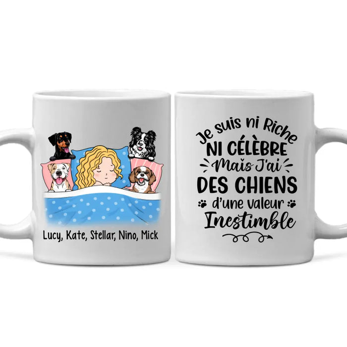 Je Suis Ni Riche Ni Célèbre Mais J'ai Des Chiens - Personalized Mug For Him, Her, Dog Lovers