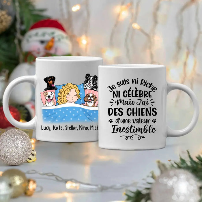 Je Suis Ni Riche Ni Célèbre Mais J'ai Des Chiens - Personalized Mug For Him, Her, Dog Lovers