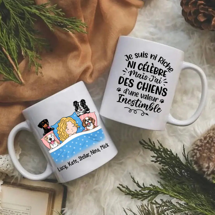 Je Suis Ni Riche Ni Célèbre Mais J'ai Des Chiens - Personalized Mug For Him, Her, Dog Lovers