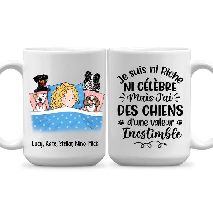 Je Suis Ni Riche Ni Célèbre Mais J'ai Des Chiens - Personalized Mug For Him, Her, Dog Lovers