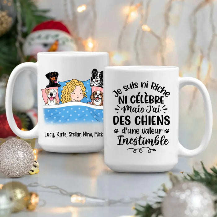 Je Suis Ni Riche Ni Célèbre Mais J'ai Des Chiens - Personalized Mug For Him, Her, Dog Lovers