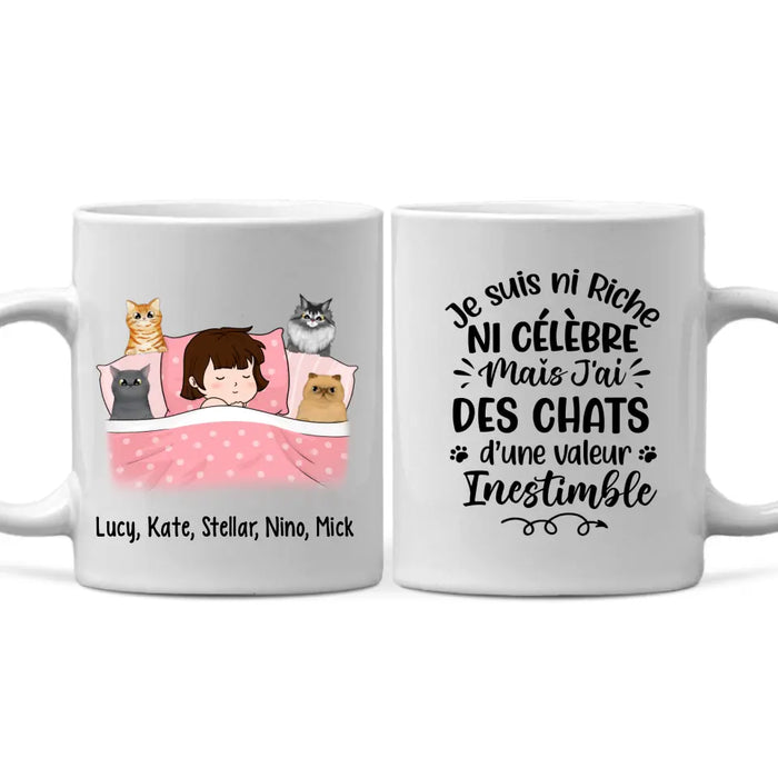 Je Suis Ni Riche Ni Célèbre Mais J'ai Des Chats - Personalized Mug For Him, Her, Cat Lovers