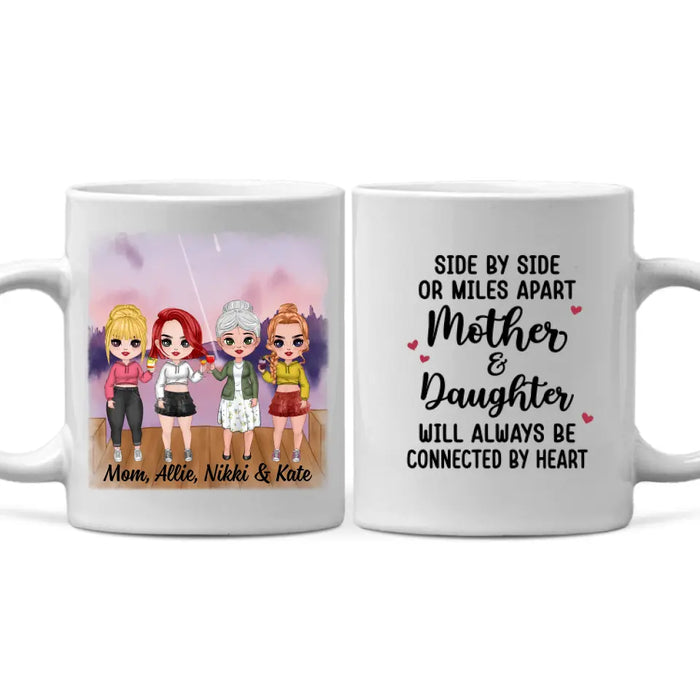 Up To 3 Daughters Side By Side Or Miles Apart - Personalized Mug For Her, Mom, Daughter