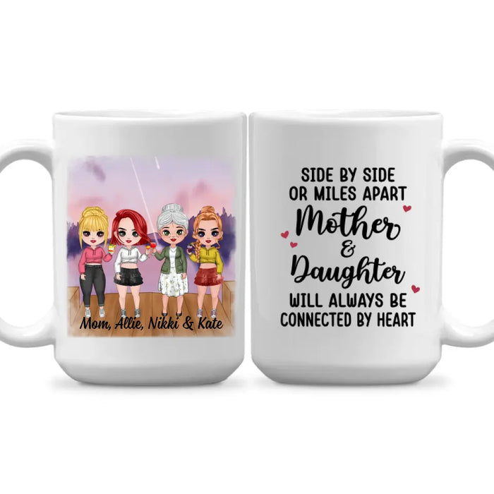 Up To 3 Daughters Side By Side Or Miles Apart - Personalized Mug For Her, Mom, Daughter