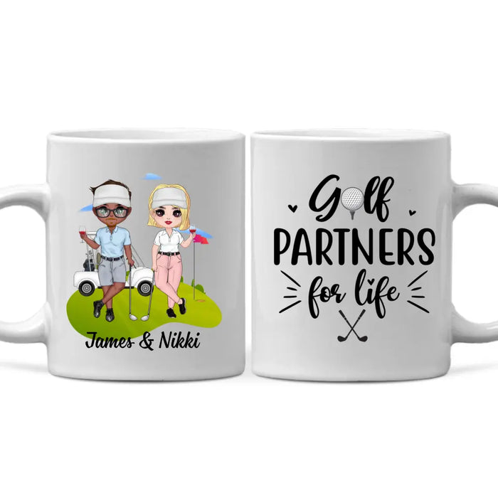 Golf Partners For Life - Personalized Mug For Couples, Him, Her, Friends, Golf