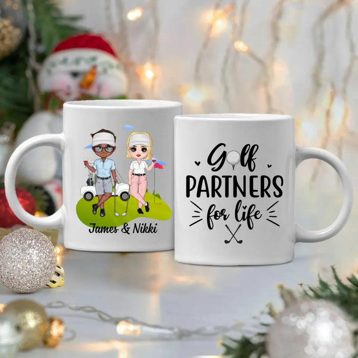 Golf Partners For Life - Personalized Mug For Couples, Him, Her, Friends, Golf