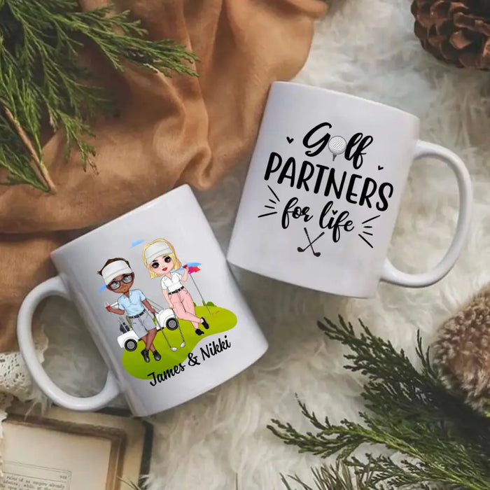 Golf Partners For Life - Personalized Mug For Couples, Him, Her, Friends, Golf