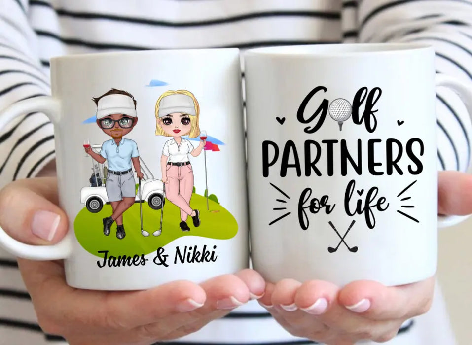 Golf Partners For Life - Personalized Mug For Couples, Him, Her, Friends, Golf