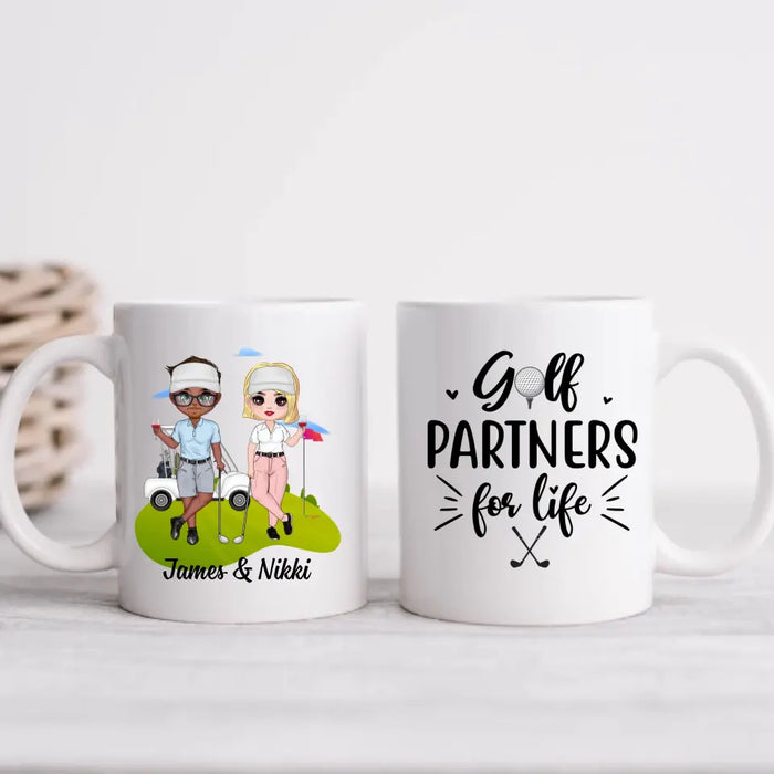 Golf Partners For Life - Personalized Mug For Couples, Him, Her, Friends, Golf