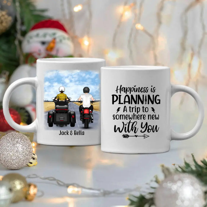 No Road Is Too Long When You Have A Good Company - Personalized Mug For Couples, Motorcycle Lovers