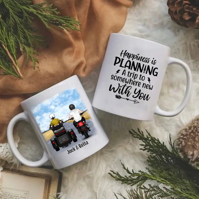 No Road Is Too Long When You Have A Good Company - Personalized Mug For Couples, Motorcycle Lovers