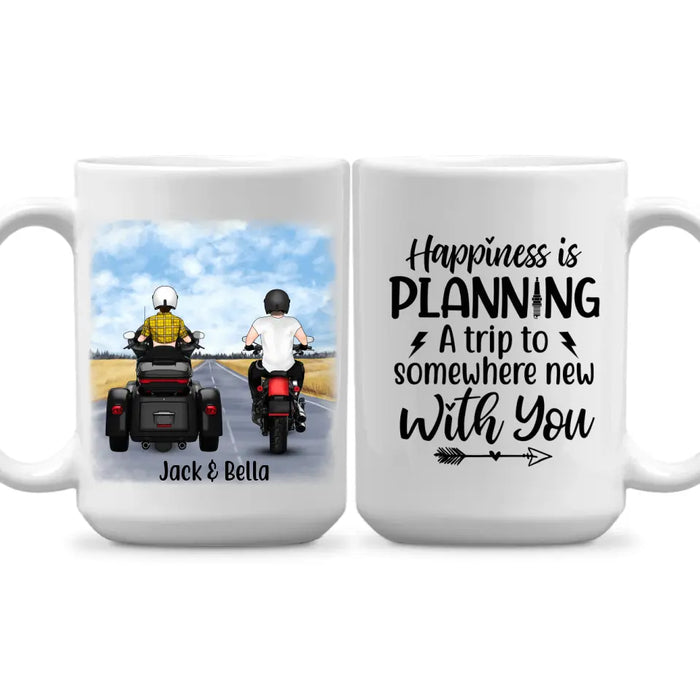 No Road Is Too Long When You Have A Good Company - Personalized Mug For Couples, Motorcycle Lovers