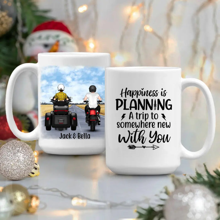 No Road Is Too Long When You Have A Good Company - Personalized Mug For Couples, Motorcycle Lovers