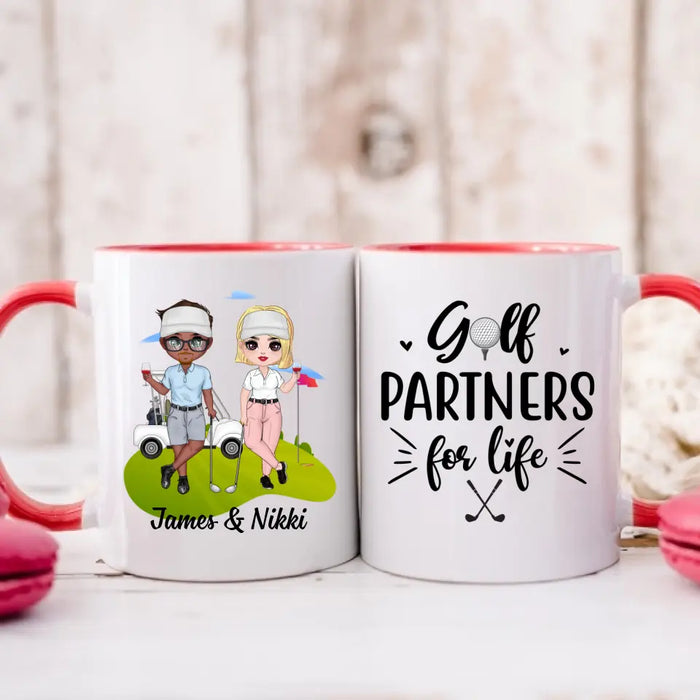 Golf Partners For Life - Personalized Mug For Couples, Him, Her, Friends, Golf