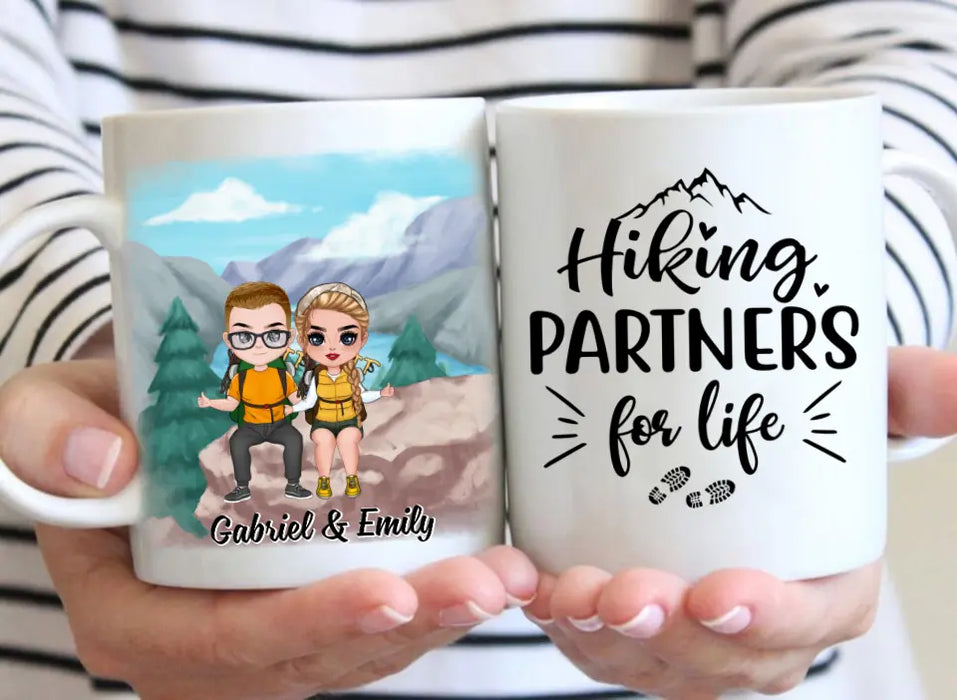 Hiking Partners For Life - Personalized Mug For Couples, Him, Her, Hiking