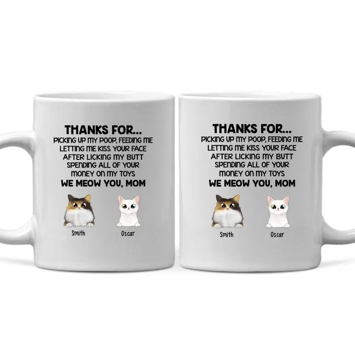 Thanks For Picking Up My Poop - Personalized Mug For Cat Lovers, For Cat Mom