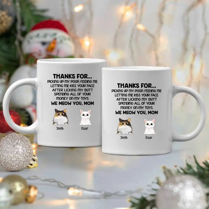 Thanks For Picking Up My Poop - Personalized Mug For Cat Lovers, For Cat Mom