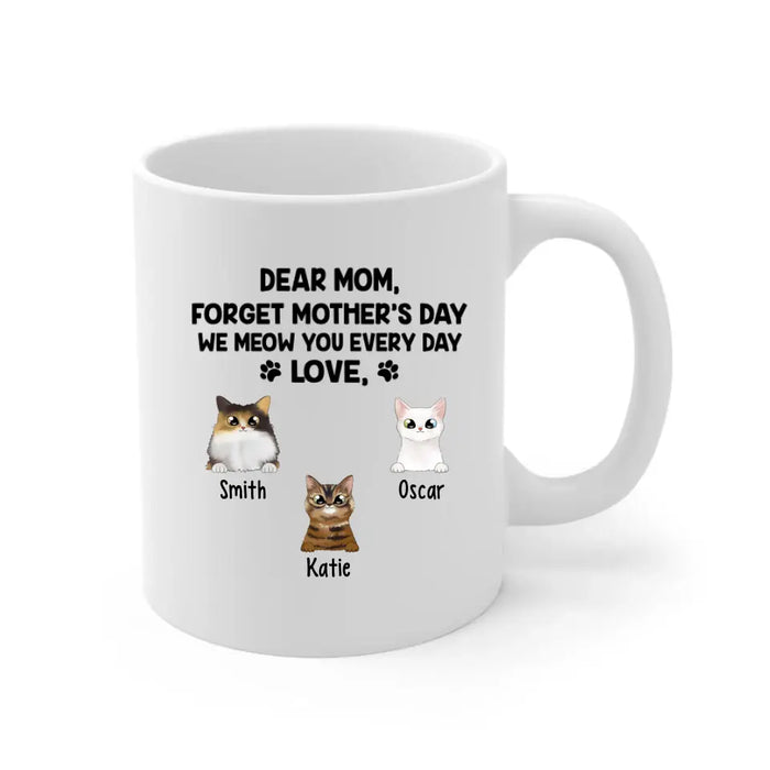 Forget Mother's Day We Meow You Every Day - Personalized Mug For Cat Lovers, For Cat Mom