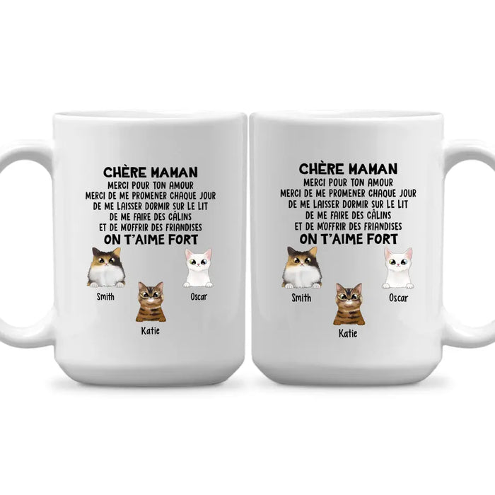 Chère Maman On T'aime Fort  - Personalized Mug For Cat Lovers, For Cat Mom