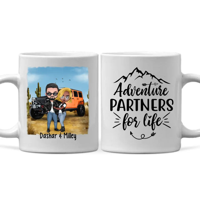 Off-Road Couple Hugging, Driving Together - Personalized Mug For Car Lovers, Off-Road