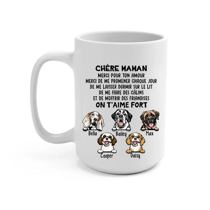 Chère Maman On T'aime Fort  - Personalized Mug For Dog Lovers, For Dog Mom