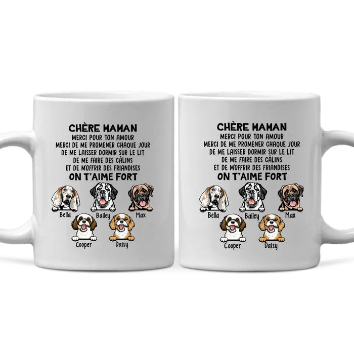 Chère Maman On T'aime Fort  - Personalized Mug For Dog Lovers, For Dog Mom