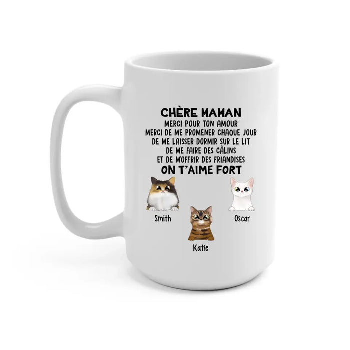 Chère Maman On T'aime Fort  - Personalized Mug For Cat Lovers, For Cat Mom