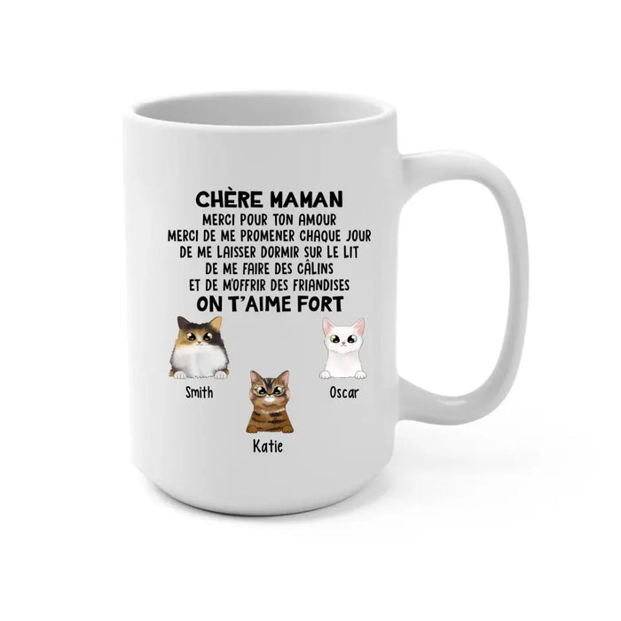 Chère Maman On T'aime Fort  - Personalized Mug For Cat Lovers, For Cat Mom