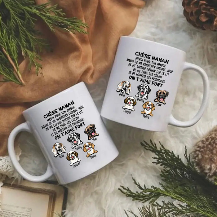 Chère Maman On T'aime Fort  - Personalized Mug For Dog Lovers, For Dog Mom