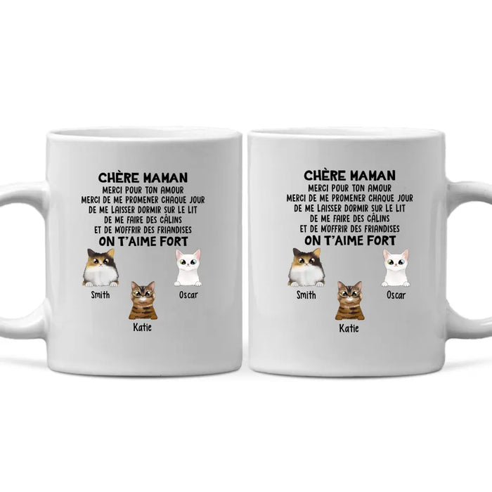 Chère Maman On T'aime Fort  - Personalized Mug For Cat Lovers, For Cat Mom