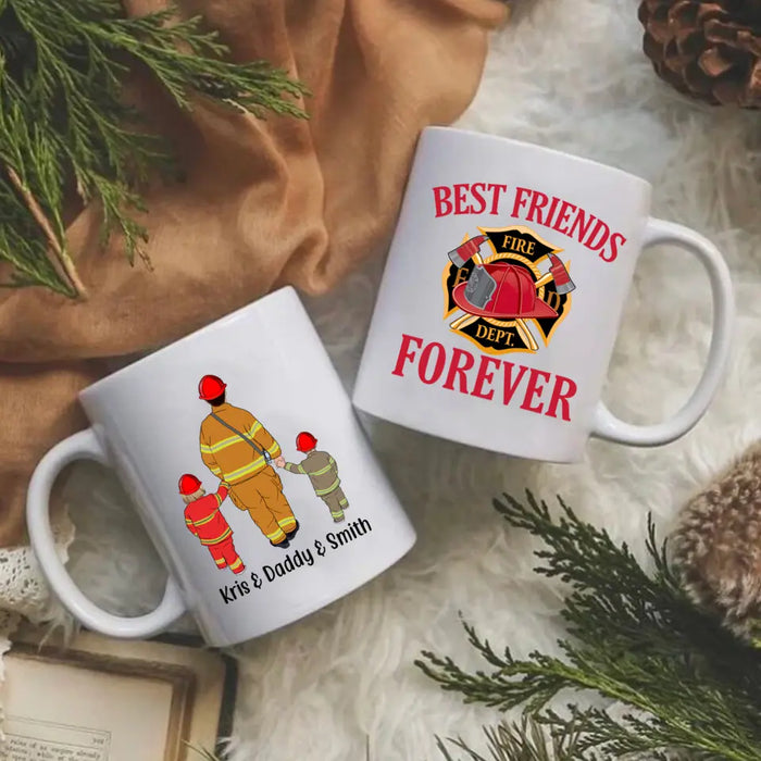 Best Fiends Forever - Personalized Gifts Custom Firefighters Mug for Family, Firefighters