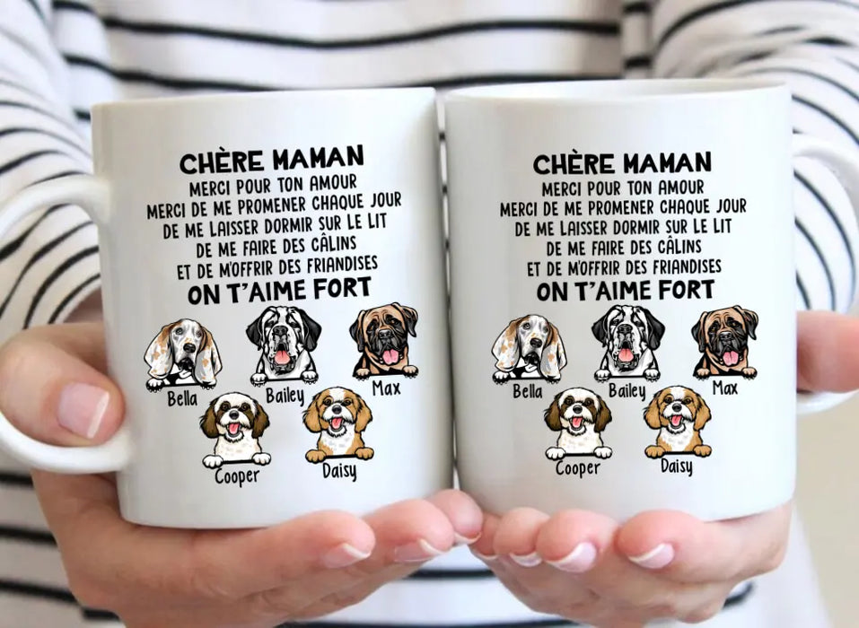 Chère Maman On T'aime Fort  - Personalized Mug For Dog Lovers, For Dog Mom