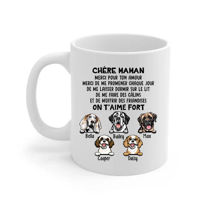 Chère Maman On T'aime Fort  - Personalized Mug For Dog Lovers, For Dog Mom